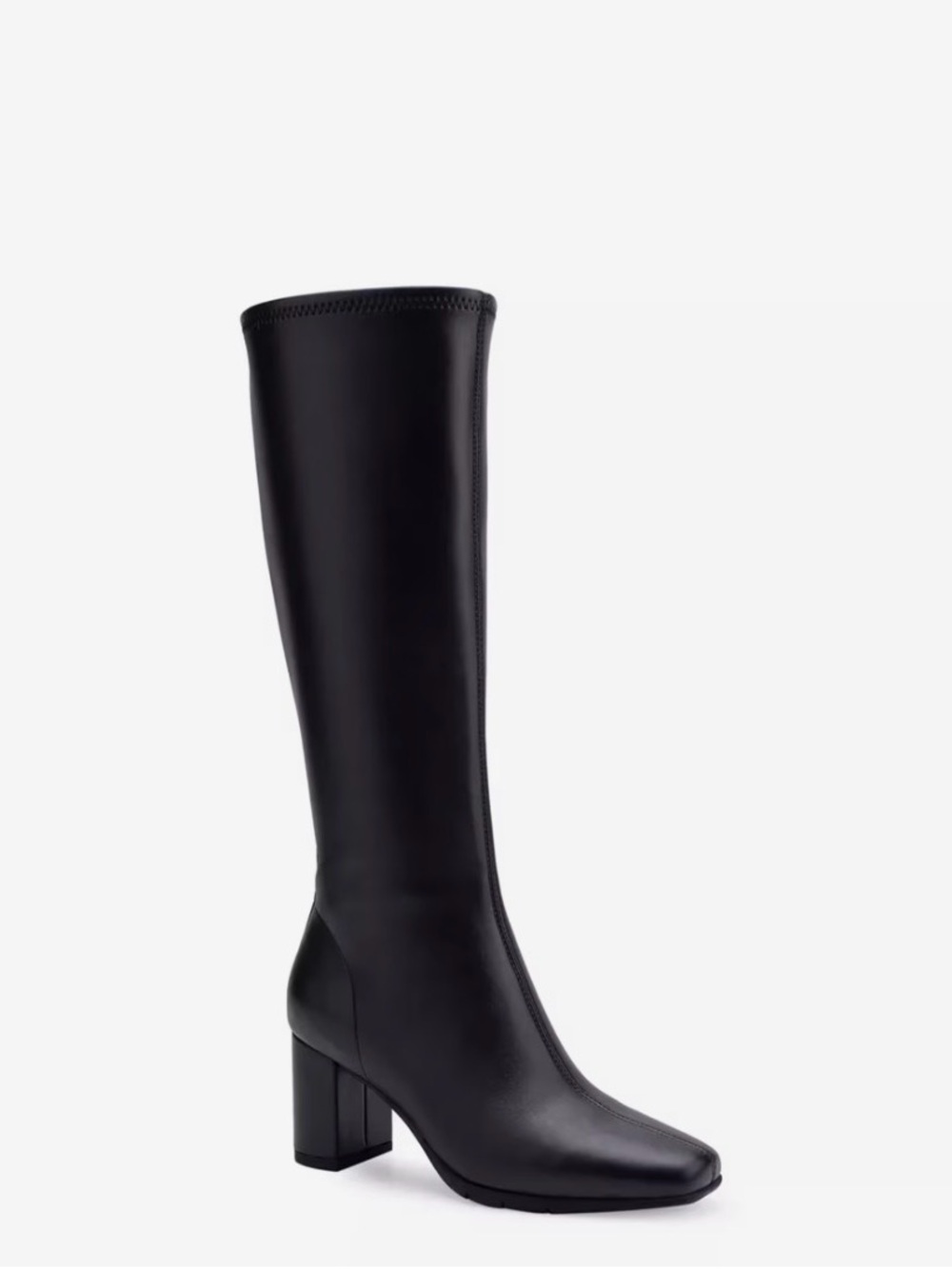 New Aerosole Black Knee-High Block Heel Women's Boot size 8W